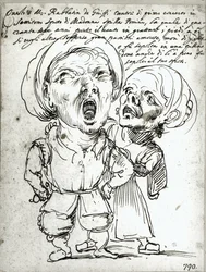Caricature de Rabbatin de Griffi et de sa femme Spilla Pomina